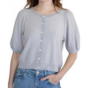 NEW THINGS BETWEEN colette crew neck cardigan in heather grey